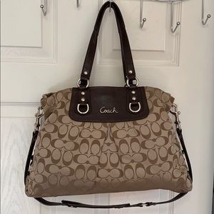 Coach Signature Ashley F15510 Brown/Tan Handbag